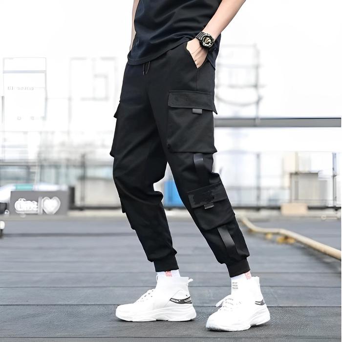 Gambar Celana Joger Pants Cargo Pria Jogger Panjang Hiphop Style Stretch - Hitam, M dari cokomus shopp undefined Tokopedia