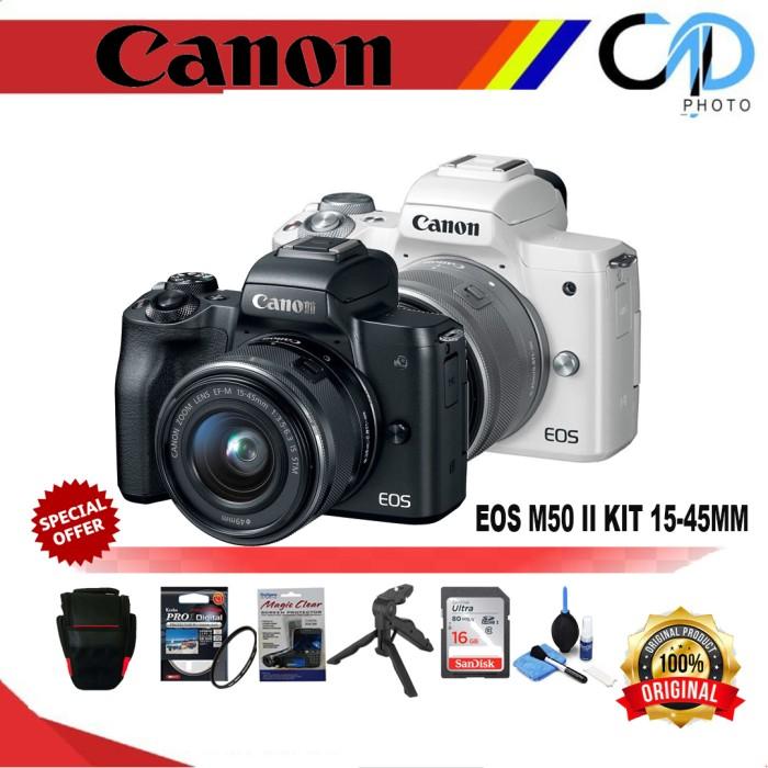 Canon EOS M50 Kit 15-45mm Lens Mirrorless Camera STD BOX, BODY di Cinema  Photo Tokopedia