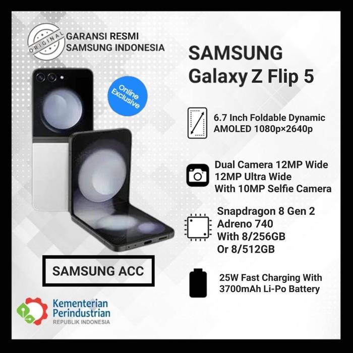 Gambar Samsung Galaxy Z Flip5 / Z Flip 5 5G Garansi Resmi SEIN - Gray, 8GB/512GB dari SAMSUNG ACC undefined Tokopedia
