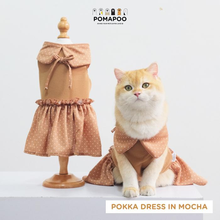 Gambar POMAPOO - Baju Kucing dan Baju Anjing Pokka Jumpsuit dan Dress - DRESS MOCHA, POKKA - XXL dari Pomapoo undefined Tokopedia
