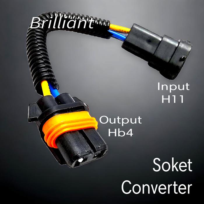 Gambar Soket Lampu Converter - Male H11 HB3 HB4 to Female H7 H11 HB3 HB4 - In H11 Out Hb4 dari Brilliant Acsesoris undefined Tokopedia