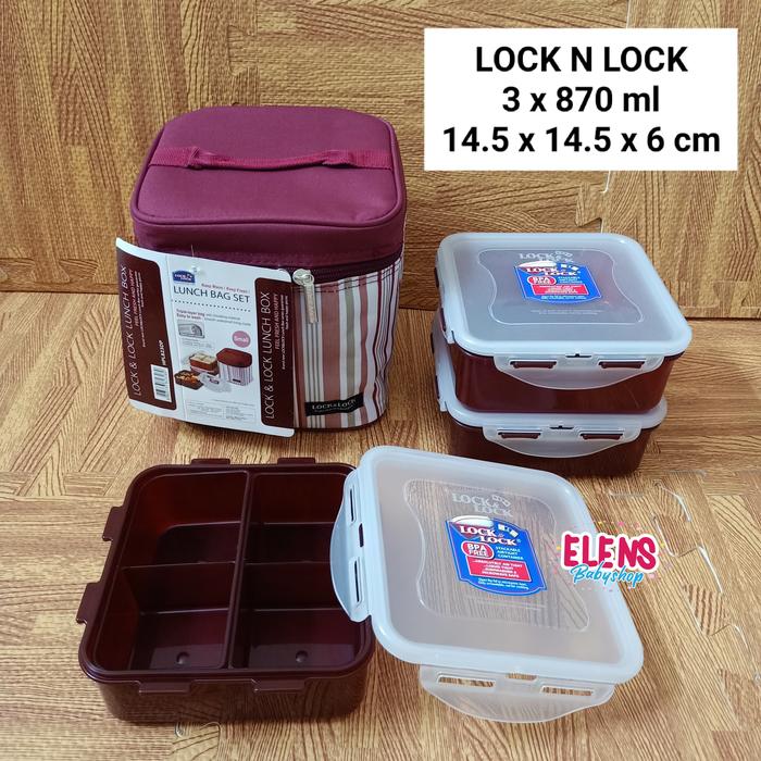 Gambar lock & Lock lunch box bag with stripe bag - RED SMALL dari Elensbabyshop undefined Tokopedia