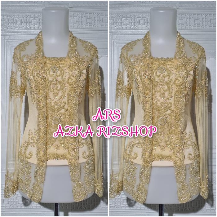 Gambar atasan kebaya wisuda baby blue + kebaya kutubaru modern + longtorso - krem, S dari azka rizshop undefined Tokopedia