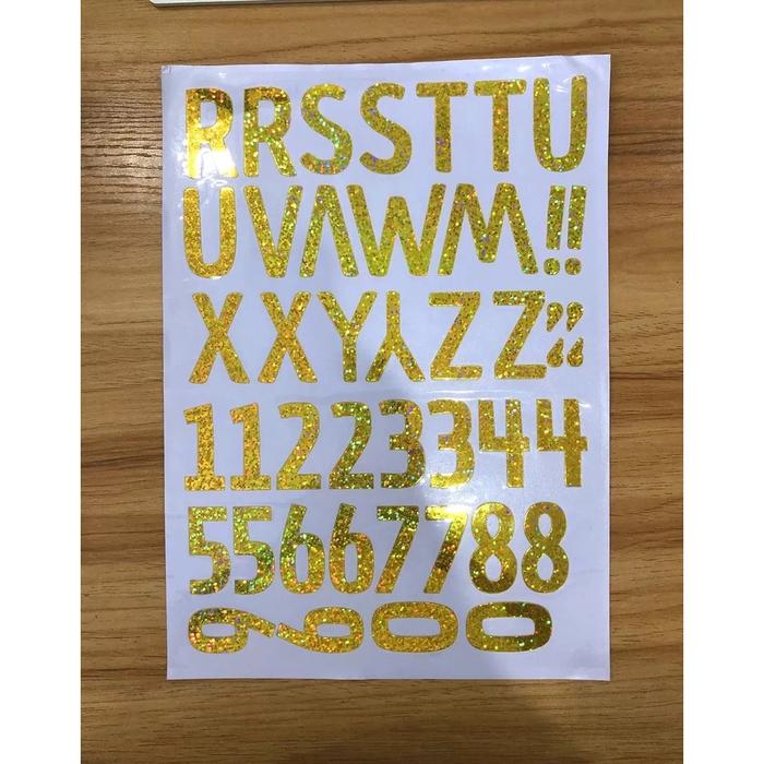 Gambar Stiker Vinyl Transparan I Love You,Alfabet, Angka Ukuran A4 Balon PVC - ALFABET R-Z, Gold dari FLOPY - Floristsupply undefined Tokopedia