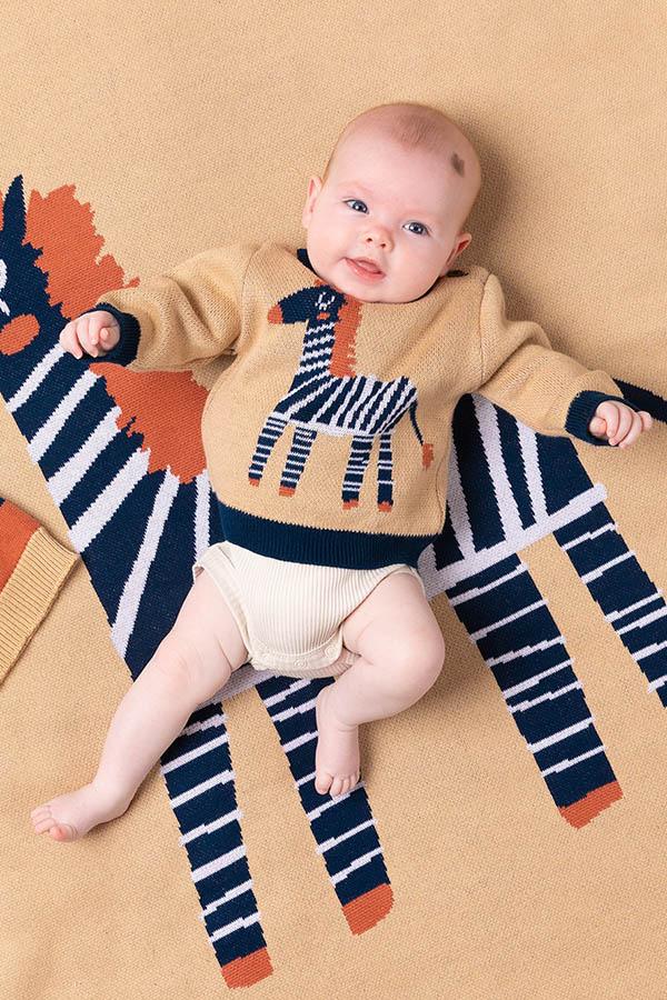 Gambar Indus Knitted Baby Jumper - zebra, 0-6 months dari babychicshop undefined Tokopedia