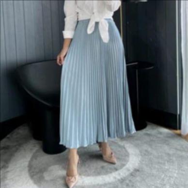 Gambar Ahlami- Yuri Skirt Rok Plisket Premium Rok Formal - PASTEL BLUE dari ahlami undefined Tokopedia