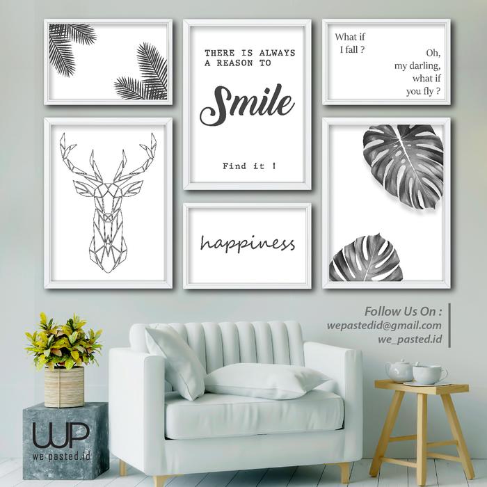 Gambar Hiasan Dinding Fullset Monochrome Aesthetic (6 pcs) MDF dari we pasted.id undefined Tokopedia