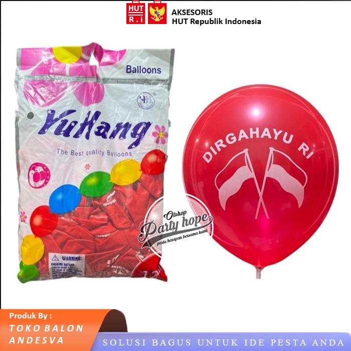 Gambar Balon Merah Putih Dirgahayu RI Grosir / Balon Latex Merah Putih Hut RI - Merah, isi-50 dari PARTY HOPE 2 undefined Tokopedia