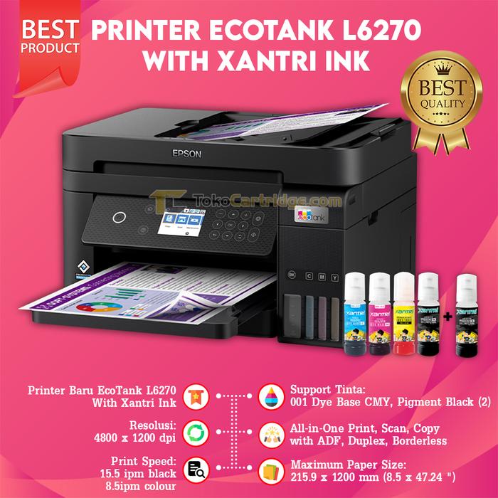 Gambar Epson L6270 Wi-Fi Duplex All-in-One Ink Tank with ADF Pengganti L6170 - COMPATIBLE INK dari Toko Cartridge ID undefined Tokopedia