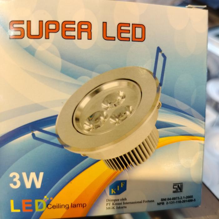 Gambar Lampu Downlight LED 3Mata 3W 3Watt - SILVER, WARM WHITE dari QueenLed88 undefined Tokopedia
