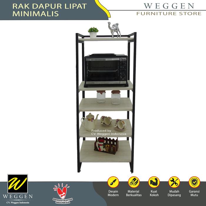 Gambar Rak dapur microwave / rak oven / rak hiasan serbaguna [WEGGEN] - Putih, Jawa & Bali dari WEGGEN FURNITURE STORE undefined Tokopedia