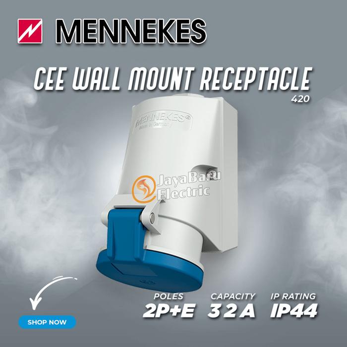 Gambar MENNEKES Wall Mount Socket Receptacle 2P+E / 3 Pin 32A IP44 - Socket dari Sinar Jaya Baru_NEW undefined Tokopedia