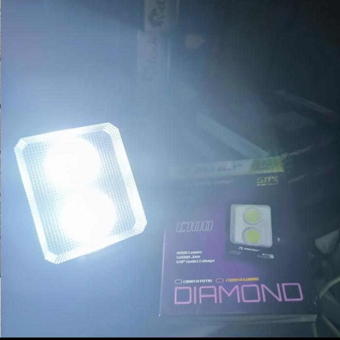 Gambar PROBEST DIAMOND LAMPU SOROT LED COB 100W SNI FLOOD LIGHT IP66 - PUTIH CDL 6500K dari M QUEEN undefined Tokopedia