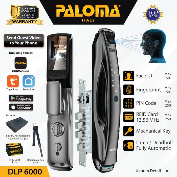 Gambar PALOMA DLP 6000 Digital Lock Smart Home Kunci Pintu Door Handle WiFi - DLP 6000 dari PALOMA Official undefined Tokopedia