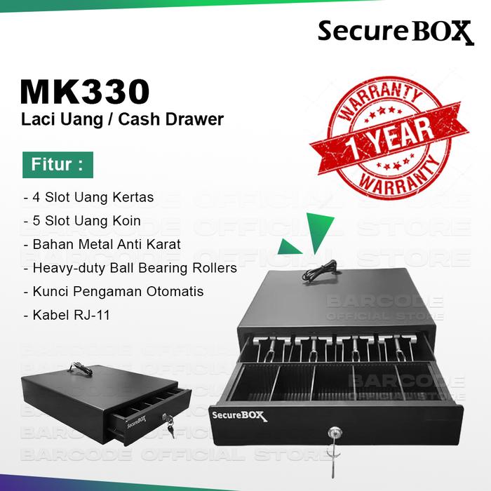 Gambar Cash Drawer Securebox MK-330 Port RJ-11 ke POS Printer Struk Kasir - MK-330 dari Barcode Store Solutions undefined Tokopedia