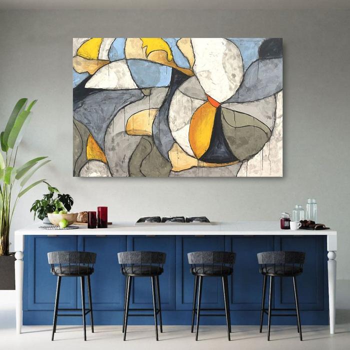 Gambar lukisan abstrak minimalis|lukisan kanvas|hiasan dinding - 001 dari dwiputra art99 undefined Tokopedia