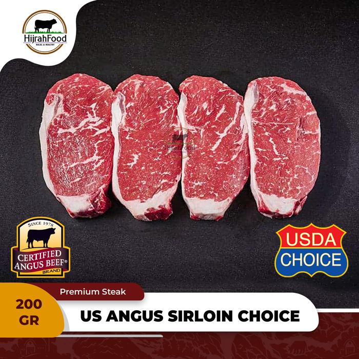 Gambar Hijrahfood Sirloin Steak USDA Choice Grade | US Black Angus Beef Striploin Steak - Steak Cut, 200 gr dari Hijrahfood Meatshop undefined Tokopedia