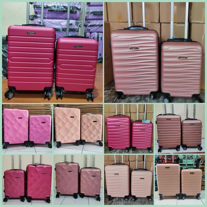 Gambar Koper 18 Inch Koper Import Fiber Hardcase Kabin - Merah Muda, 18inch dari Presiden Koper undefined Tokopedia