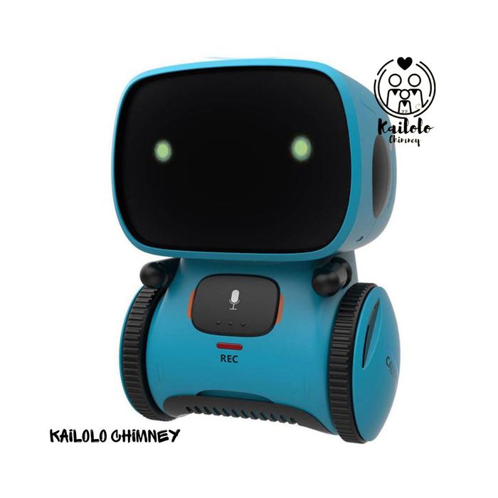 Gambar Mainan Robot Anak Pintar Peniru Suara Voice Sensor Control Smart Toy - Biru dari Kailolo Chimney undefined Tokopedia