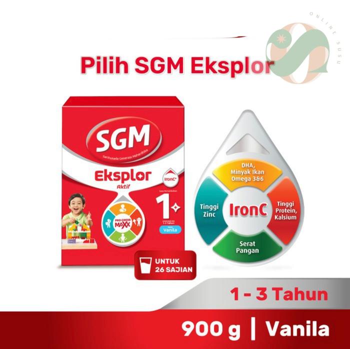 Gambar Paket 1 - SGM EKSPLOR 1+ Iron C Susu Pertumbuhan - Vanilla - 1 x 900 g dari Online Susu undefined Tokopedia