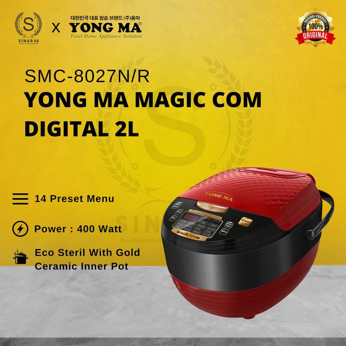 Gambar YONGMA DIGITAL RICE COOKER MAGIC COM 2 L STAINLESS SMC 8027 - Merah dari sinar66.id undefined Tokopedia