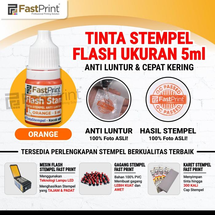 Gambar Tinta stempel Flash Fast Print warna merah (Red Ink) 5ml - Orange dari FastPrint Jakarta undefined Tokopedia
