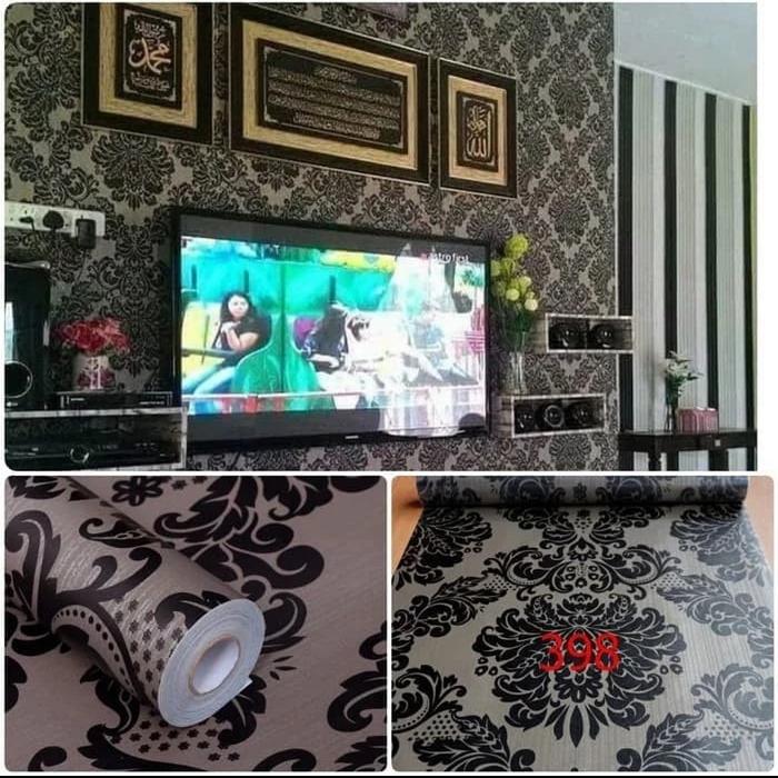 Gambar wallpaper dinding stiker hitam 3d pecah 1000 minimalis elegan - 5 dari yasin - wallpaper undefined Tokopedia
