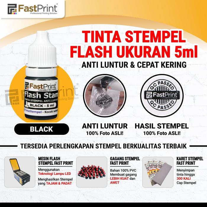 Gambar Tinta stempel Flash Fast Print warna merah (Red Ink) 5ml - Hitam dari FastPrint Jakarta undefined Tokopedia