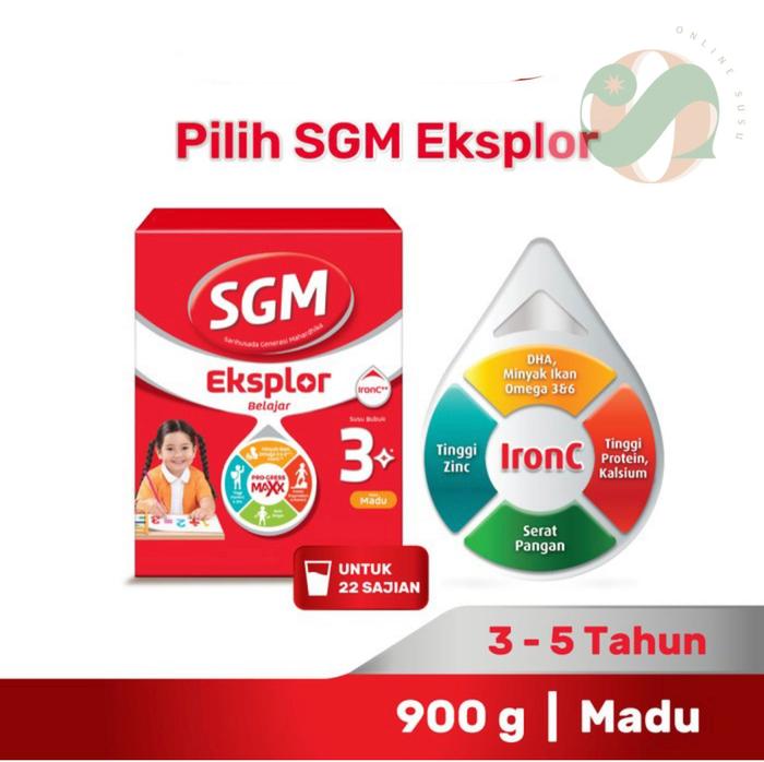 Gambar Paket 1 - SGM EKSPLOR 3+ Iron C Susu Pertumbuhan - Madu - 1 x 900 g dari Online Susu undefined Tokopedia