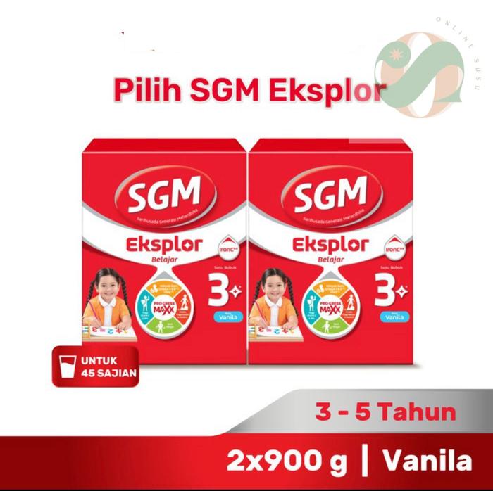 Gambar Paket 2 - SGM EKSPLOR 3+ Iron C Susu Pertumbuhan - Vanilla - 2 x 900 g dari Online Susu undefined Tokopedia