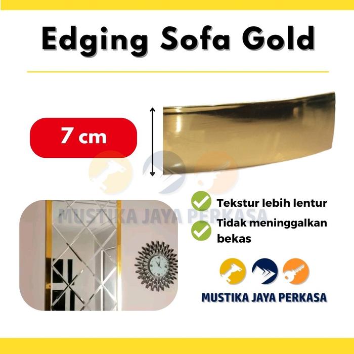 Gambar List Emas Variasi Gold Sofa Divan Aksesoris Mebel 2 3 5 7 cm PVC Plat - 7 CM dari Mustika Jaya Perkasa undefined Tokopedia