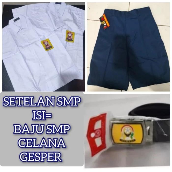 Gambar SETELAN SMP PENDEK/SETELAN SERAGAM SEKOLAH SMP BIRU SIZE S-L5 - setelan SMP, L4 dari THJ SERAGAM SEKOLAH undefined Tokopedia