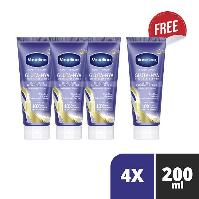 Gambar BUY 3 GET 1 FREE Vaseline​ Gluta HyaPeptide Lotion Overnight 200Ml dari Unilever Mall Official undefined Tokopedia