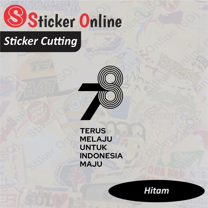 Gambar Stiker Logo HUT RI 78 Vertikal | Sticker Cutting Logo HUT RI Ke 78 - Hitam, 10cm x 4.4cm dari Sticker Online SO undefined Tokopedia