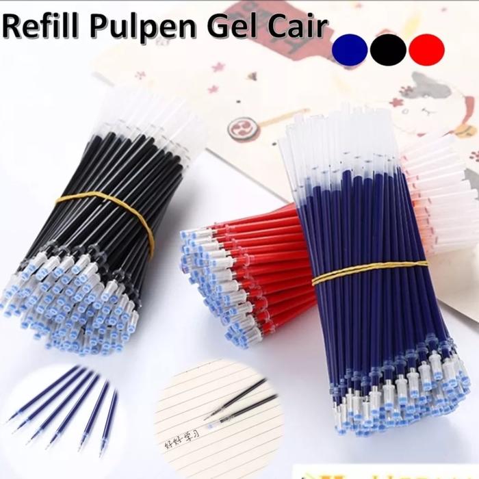 Gambar PULPEN GEL TINTA CAIR ALAT TULIS SEKOLAH KANTOR /PENA GEL 0,55 MM STAN - Refill Merah dari 2kla undefined Tokopedia