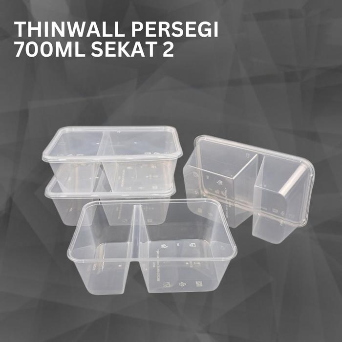 Gambar Thinwall 700ml sekat 2 lunch box food container takeaway bento box dari omah 39 undefined Tokopedia