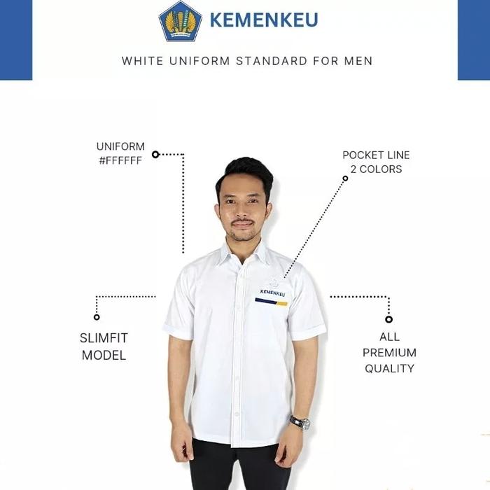 Gambar Seragam Kerja Khusus Kementrian Keuangan // Seragam Kemeja Kemenkeu - putih pendek, S dari Allrisfashion undefined Tokopedia