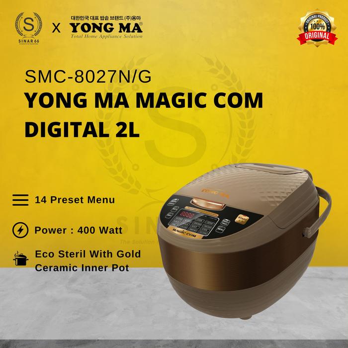 Gambar YONGMA DIGITAL RICE COOKER MAGIC COM 2 L STAINLESS SMC 8027 - Gold dari sinar66.id undefined Tokopedia