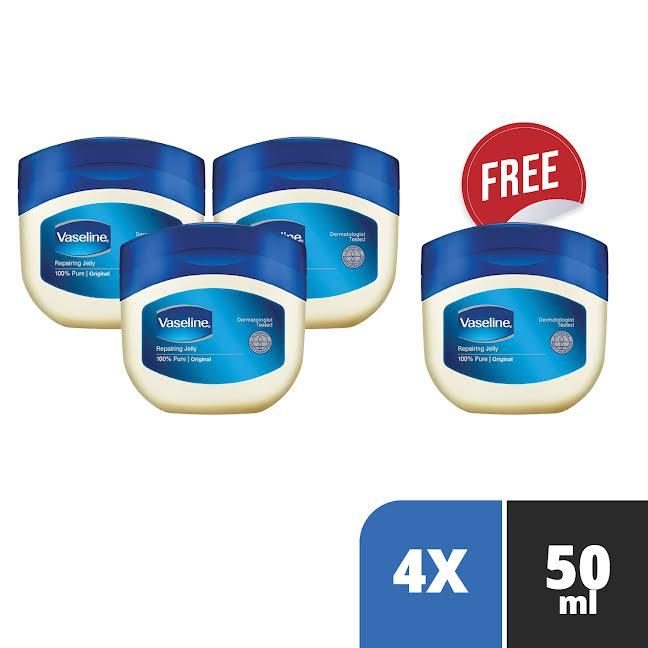 Gambar BUY 3 GET 1 FREE Vaseline Petroleum Jelly Original 50Ml dari Unilever Mall Official undefined Tokopedia
