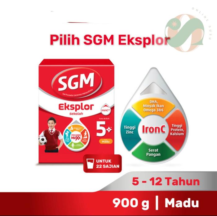 Gambar Paket 1 - SGM EKSPLOR 5+ Iron C Susu Pertumbuhan - Madu - 1 x 900 g dari Online Susu undefined Tokopedia