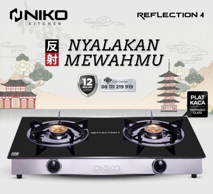 Gambar Kompor Gas Kaca Niko Reflection 4 Kompor 2 Tungku- Kaca Tempered Glass - KOMPOR SAJA dari STAR ELECTRONIK JAKARTA undefined Tokopedia