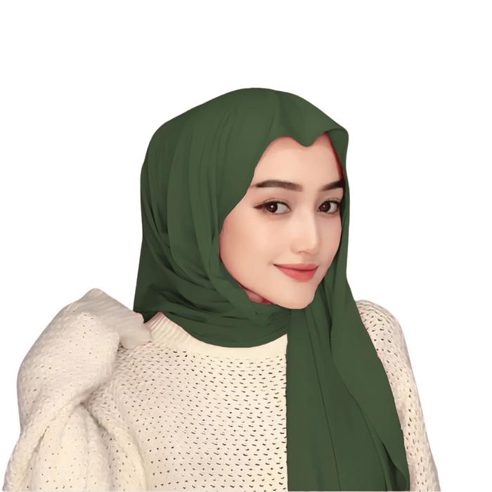 Gambar Pashmina Kaos Meleyot Jersey Hijab Malay - Army dari AL29 Store undefined Tokopedia