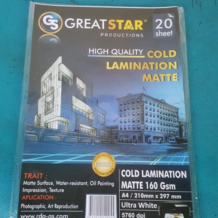 Gambar Plastik Laminasi Dingin A4 Matte Doff Glossy cold lamination 160gsm - Matte Doff dari Stationery Office undefined Tokopedia