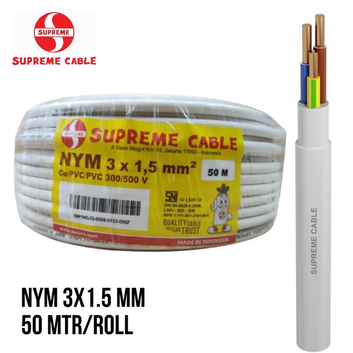 Gambar Kabel SUPREME NYM 3x1.5 3x1,5 PUTIH mm 50M Meter - Putih dari APS Lighting Perkasa undefined Tokopedia