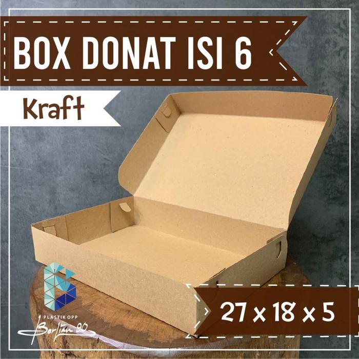 Gambar Box donat isi 6 kraft laminasi packaging donat dus kemasan donat - Polos dari kotakkemasanbandung undefined Tokopedia