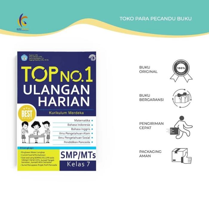 Gambar BUKU SEKOLAH - TOP NO 1 ULANGAN HARIAN SMP/MTS KELAS 7 - TIM GURU I. - REGULER dari Buku Kaluku Padang undefined Tokopedia