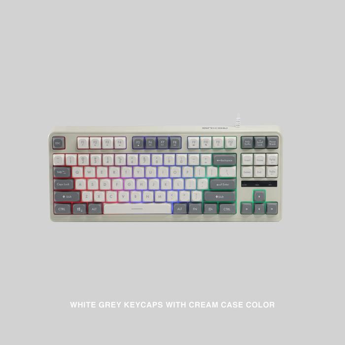 Gambar 【SPECIAL Safel】Rexus K87M / K87-M TKL Wired Membrane Gaming Keyboard Two Tone Color Lampu Led - White Grey dari TokoTeknoPro undefined Tokopedia