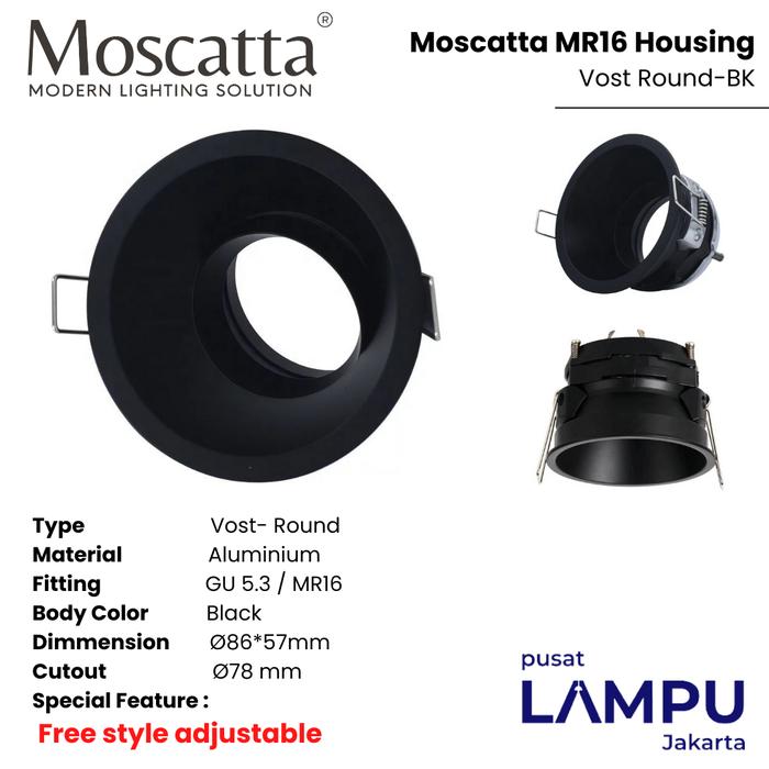Gambar MOSCATTA VOST Kap lampu Armature MR16 Round PREMIUM - Hitam dari Pusat Lampu Jakarta undefined Tokopedia