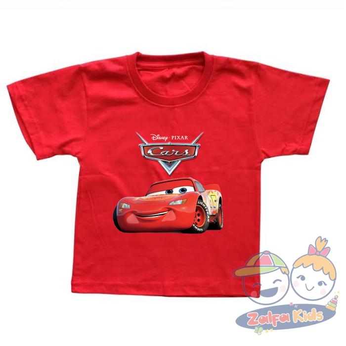Gambar BAJU KAOS ANAK ANAK MCQUEEN CARS - Merah, XL dari ZALFA KIDS APPAREL undefined Tokopedia