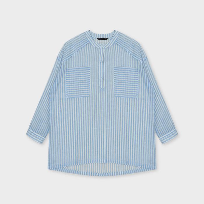 Gambar URBAN&CO Fashion Stripe Shirt Long Sleeves -  V650 - J21 - BLUE, XL dari URBAN&CO OFFICIAL undefined Tokopedia